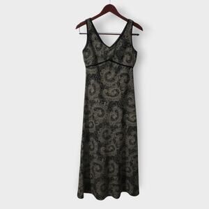 Vtg Y2K Old Navy Paisley Print Maxi Dress Sz 1 Whimsigoth Witchy Dark Romance